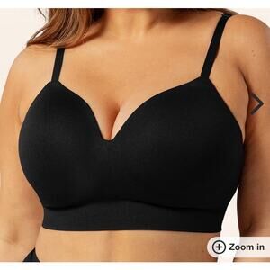 Brand New Truekind Women's Size 2XL XXL Black Comfort Wireless Shaping Bra